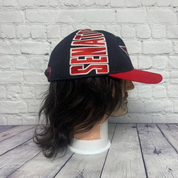 Ottawa Senators Hat Cap Fitted Large Black Red American Needle Airhead Air Pump - Picture 2 of 15